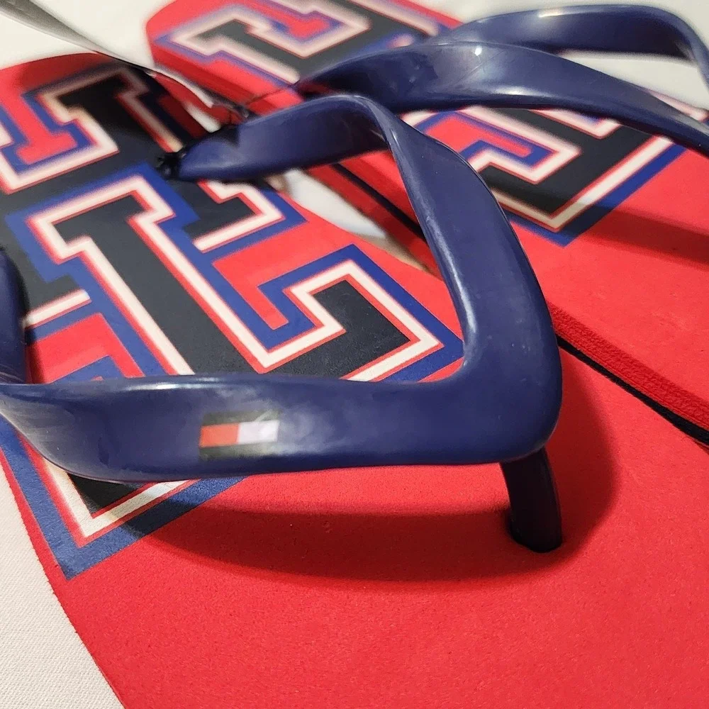 Tommy Hilfiger Boys Flip Flop Rubber Sandals Size XL‎